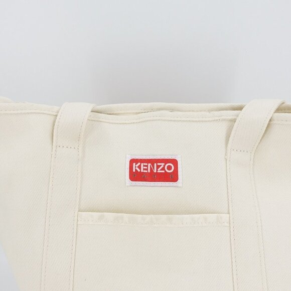 Kenzo Boke Flower Floral Logo Shopper Shoulder Tote Bag White - Picture 9 of 12